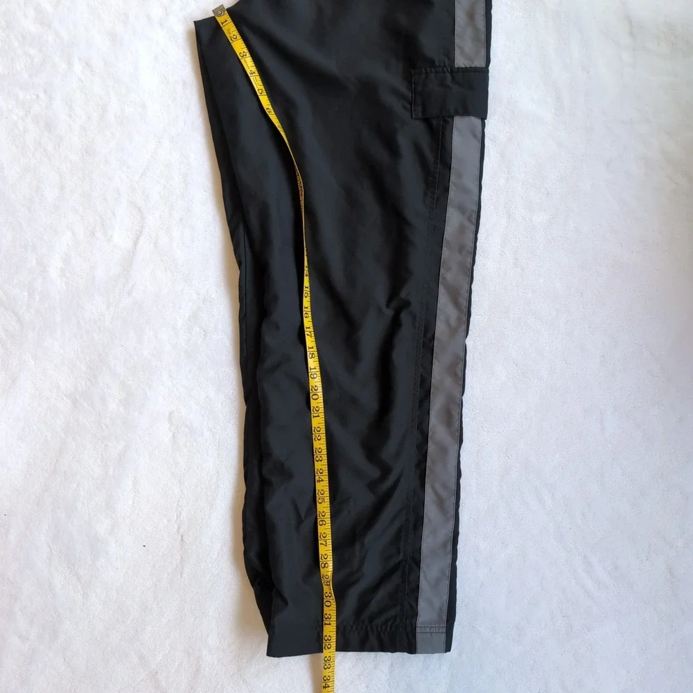 Vintage‎ Nike Woven Cargo Track Pants Mens L Black Lined Windbreaker Baggy Y2K